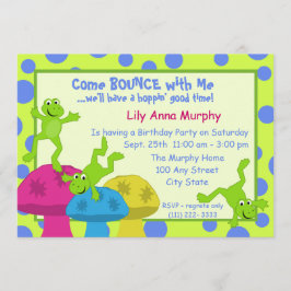 Frog Boung Birthday Inbjudningar