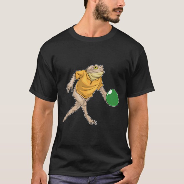 Frog Bowling Bowling ball T Shirt (Framsida)