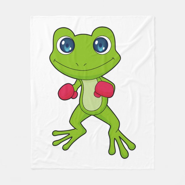 Frog Boxing Boxer Boxing handskar Fleecefilt (Framsidan)