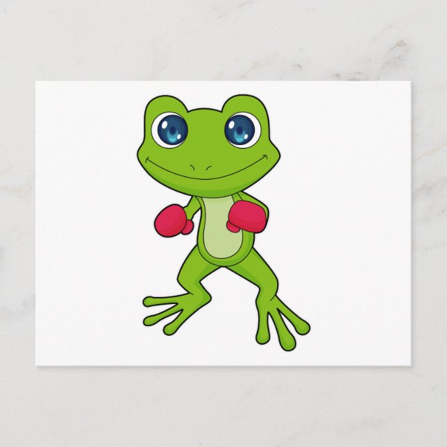 Frog Boxing Boxer Boxing handskar Vykort (Framsida)