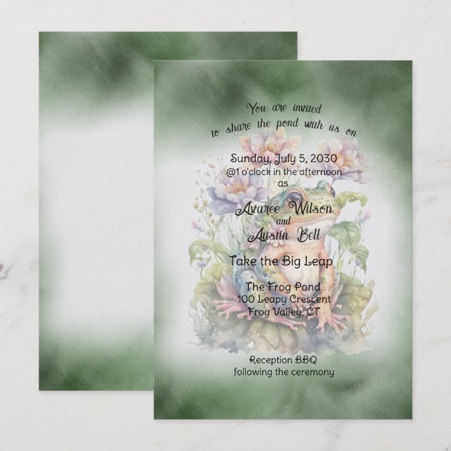 Frog Bröllop Inbjudningar (Fram/baksida)