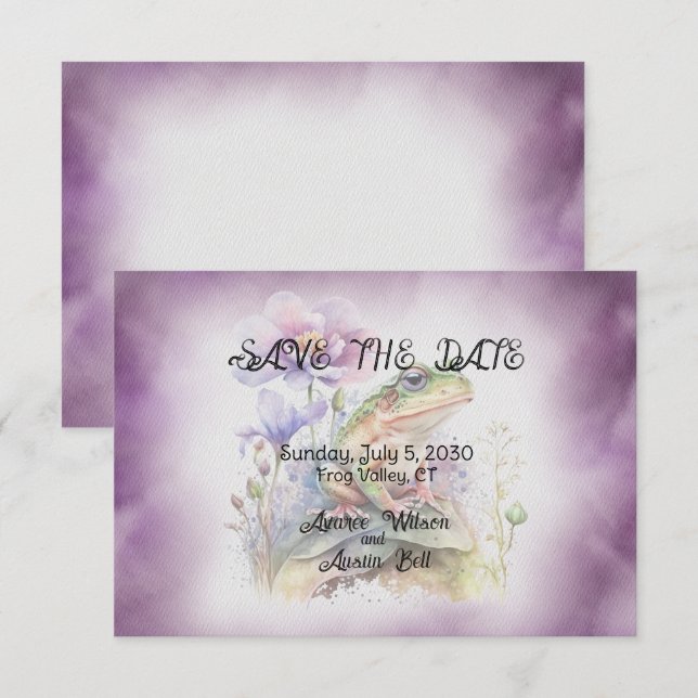 Frog Bröllop spara datum Datumet (Fram/baksida)