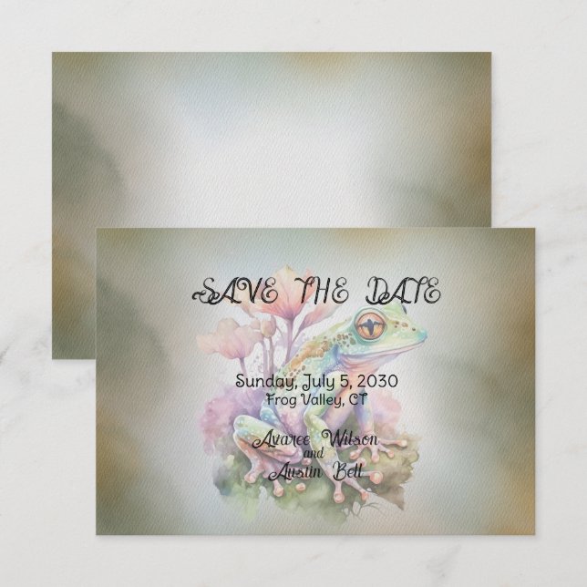 Frog Bröllop spara datum Datumet (Fram/baksida)