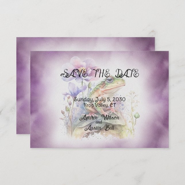 Frog Bröllop spara datum Spara Datumet (Fram/baksida)