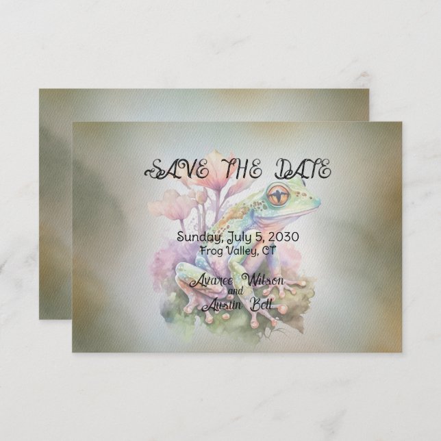 Frog Bröllop spara datum Spara Datumet (Fram/baksida)
