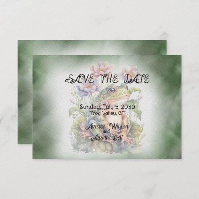 Frog Bröllop Spara Datumet (Fram/baksida)