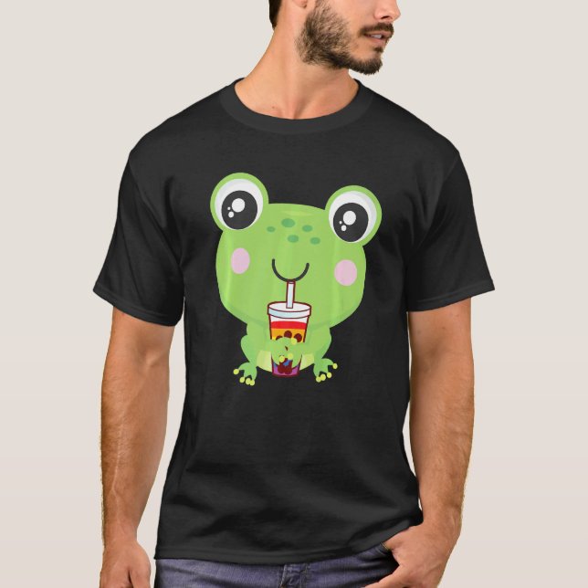 Frog Bubble Tea Lgbt Gay Pride Lgbt Flag   T Shirt (Framsida)