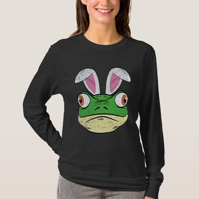 Frog Bunny Ears Easter Cute Amphibian Animal T Shirt (Framsida)
