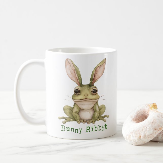 Frog Bunny Rabbit Floppy Öron Toad Funny Påsk Kaffemugg (Med munk)