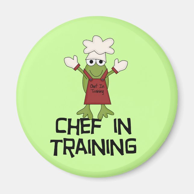 Frog Chef i Träningskläder och presenter Magnet (Framsidan)