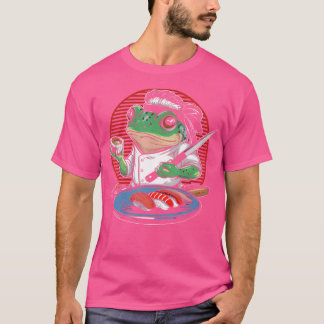 Frog Chef Sushi Kawaii Samurai Anime Japansk mat T Shirt