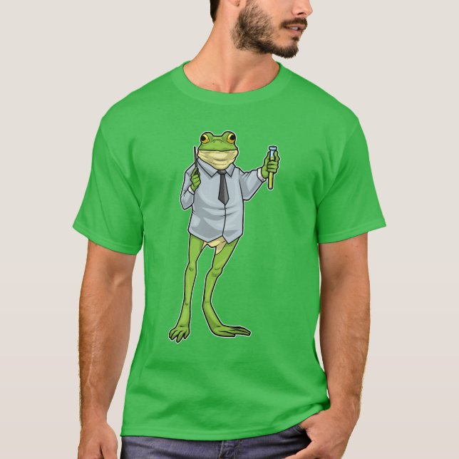 Frog Chemistry Teacher Test tube T Shirt (Framsida)