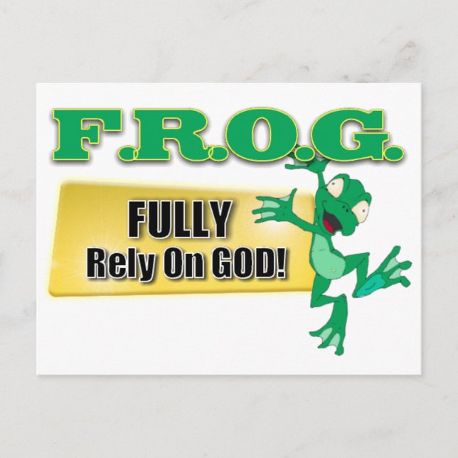 FROG CHRISTIAN ACRONYM ÄR HELT BEROENDE AV GOD VYKORT (Framsida)