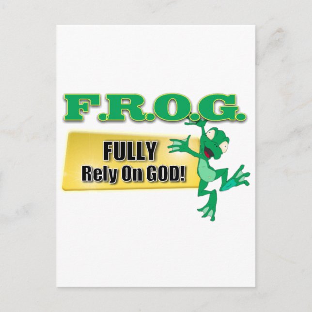FROG CHRISTIAN ACRONYM ÄR HELT BEROENDE AV GOD VYKORT (Framsida)