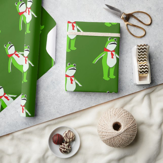 Frog Christmas Holiday Presentpapper (Hantverk)