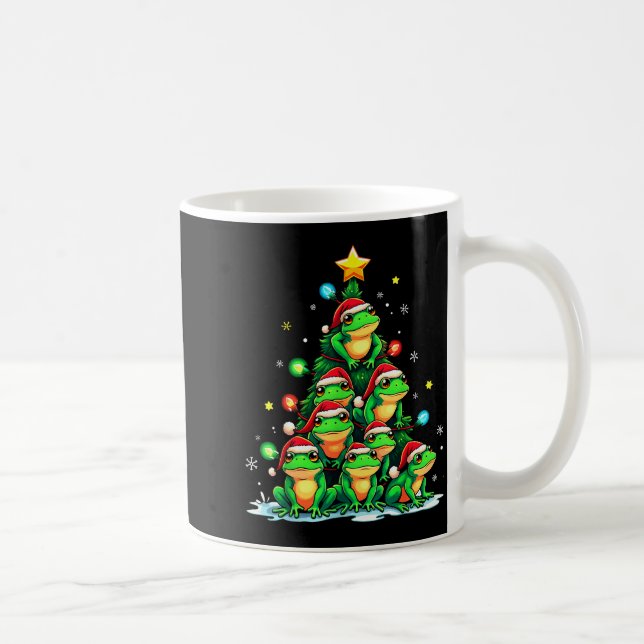 Frog Christmas Tree Funny Hopper Holiday Cute Frog Kaffemugg (Höger)