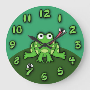 Frog Clock Stor Klocka