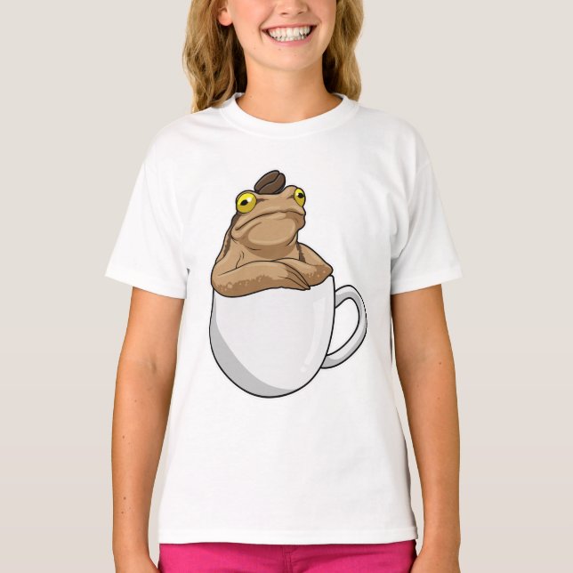 Frog Coffee Kaffeböna T Shirt (Framsida)