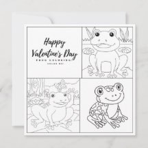 Frog Coloring Page Kid Boy Card Lycklig Alla hjärt