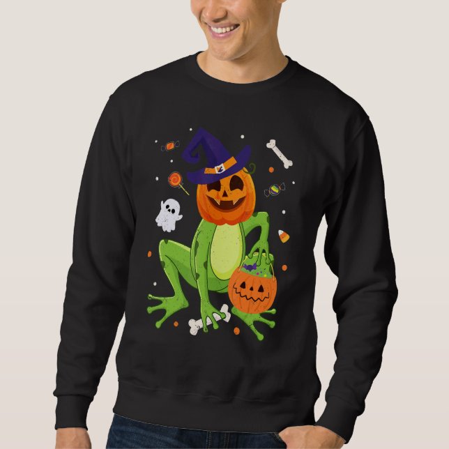 Frog Costume Toad Kids Cute Frog Halloween Lång Ärmad Tröja (Framsida)