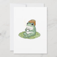 Frog Cottagecore Dricker Kaffe Illustration