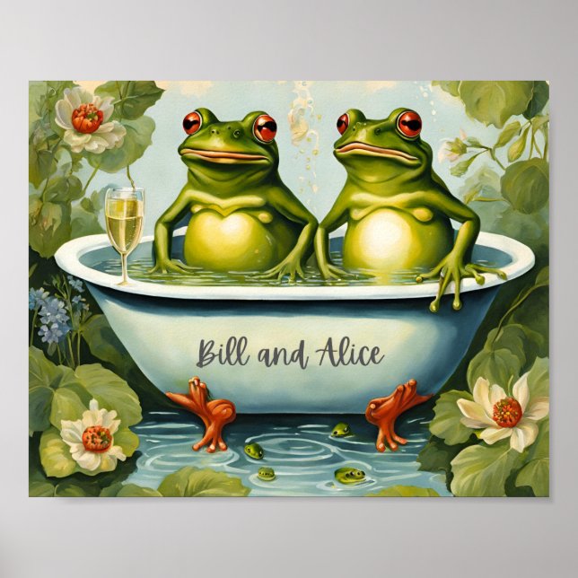 Frog Couple Garden Bath Poster (Framsidan)