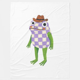 Frog Cowboy Filtaft – Svart & Vit Rutig Mönster Fleecefilt