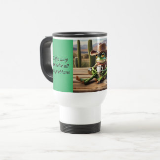 Frog Cowboy med Funny Coffee Think Thermal Mugg