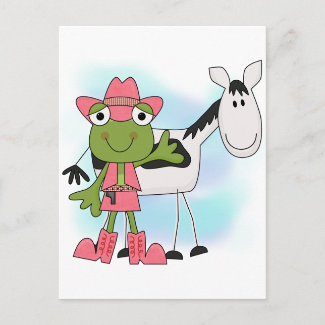 Frog Cowgirl Tshirts och Gifts Vykort (Framsida)