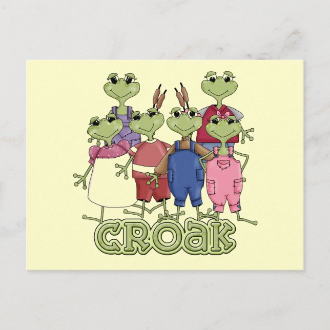 Frog Croak Tshirts och Gifts Vykort (Framsida)