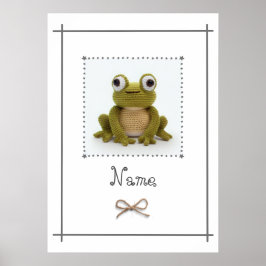 Frog Crochet Baby Nursery Wall Art Anpassningsbar Poster