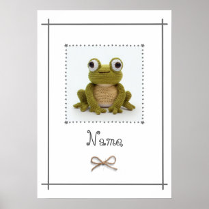 Frog Crochet Baby Nursery Wall Art Anpassningsbar Poster