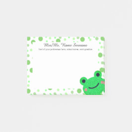 Frog Cute Grönt Polka Post-it Block