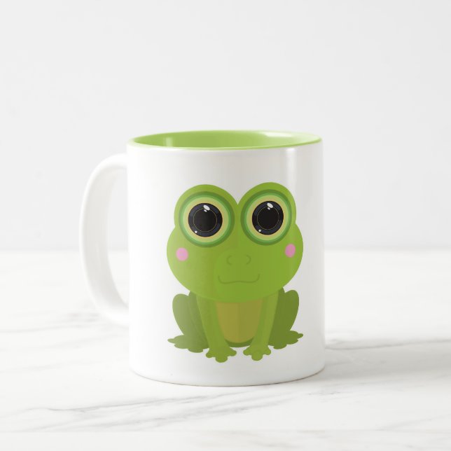 Frog Cutout Två-Tonad Mugg (Framsida vänster)