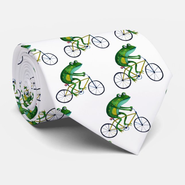 Frog Cyclist Neck Tie Slips (Rullad)