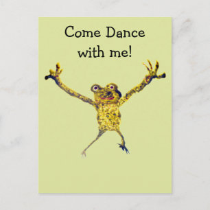 Frog Dancing Funny Animal Art Vykort