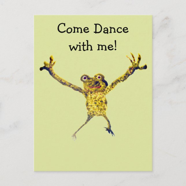 Frog Dancing Funny Animal Art Vykort (Framsida)