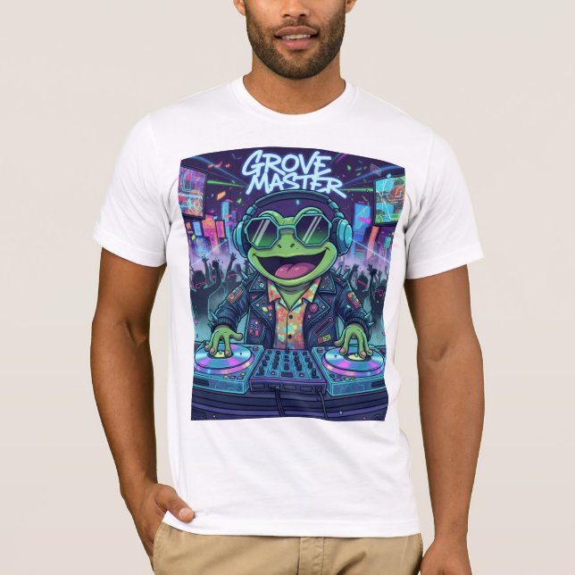Frog DJ T-Shirt | Funny Rave Party Tee| EDM ÄLSKAR (Framsida)
