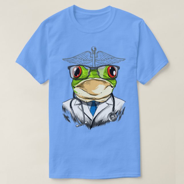 Frog Doktor Vet Veterinarian Animal Lover T Shirt (Design framsida)