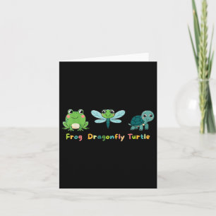 Frog Dragonfly Turtle Cute Kids Animal Friends Kort