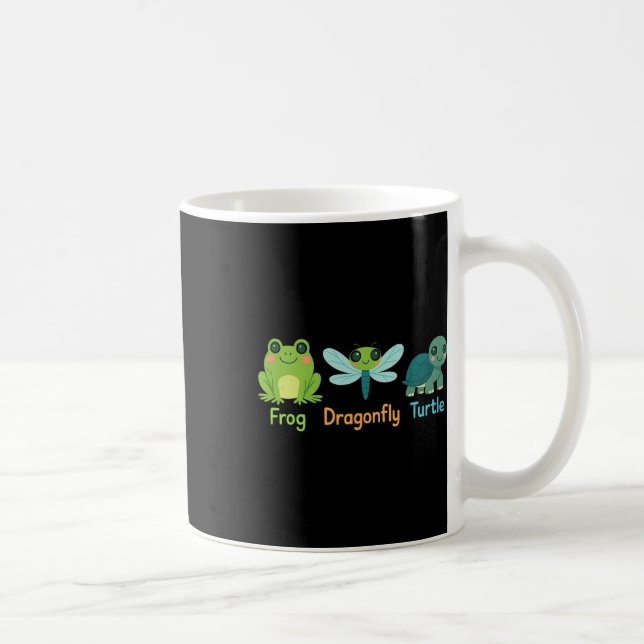 Frog Dragonfly Turtle Subtle Kaffemugg (Höger)