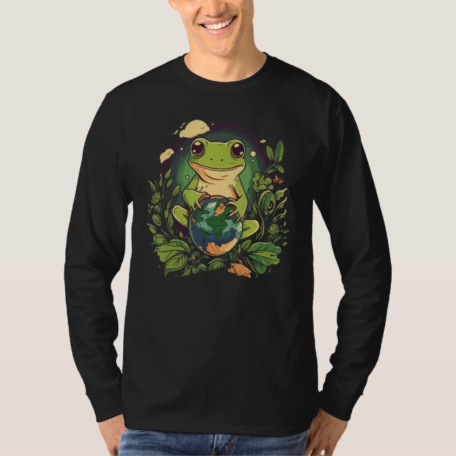 Frog Earth Day T Shirt (Framsida)