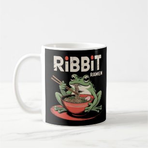 Frog Eating Ramen Funny Ribbit Ramen Kaffemugg