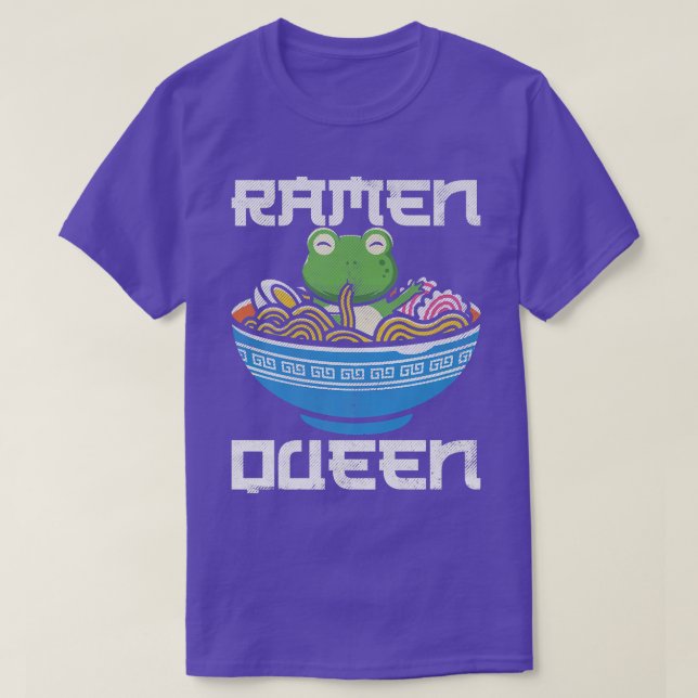 Frog Eating Ramen Japanese Noodles  T Shirt (Design framsida)