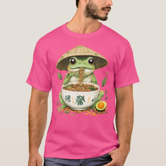 Frog Eating Ramen Japansk Art Cute Anime Älskare T Shirt