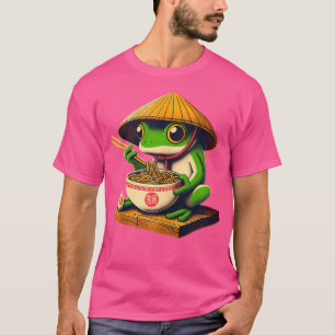 Frog Eating Ramen Kawaii Japanska Noodles Anime Lo T Shirt