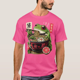 Frog Eating Ramen Kawaii Neko Japanska Noodles Ani T Shirt