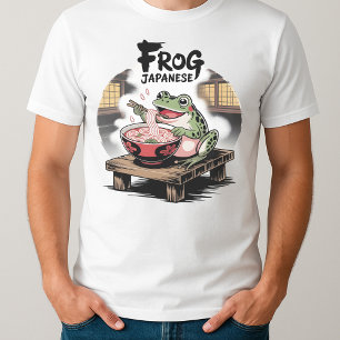 Frog Eating Ramen Kawaii Neko Japanska Noodles T Shirt