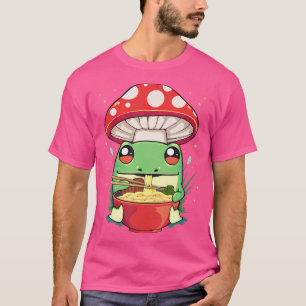 Frog Eating Ramen Noodels with Mushroom Kawaii fro T Shirt