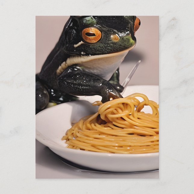 Frog Eating Spaghetti Vykort (Framsida)